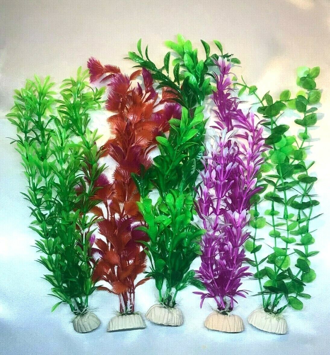 ( 5- Pack ) Aquarium Decorative Plastic Plants - Fast Shipping