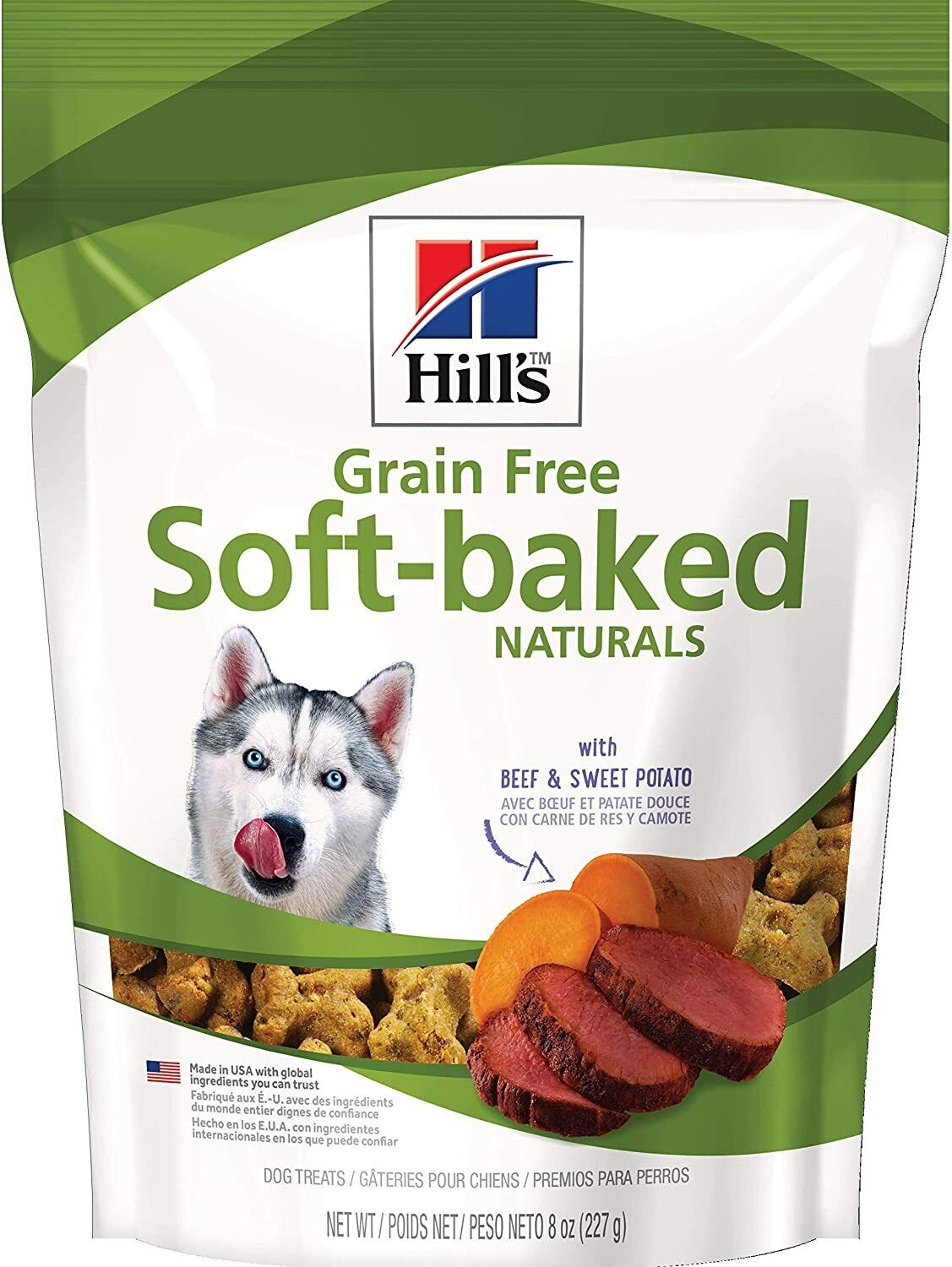 Delicious, soft, grain free dog treats made with real Beef  8-Ounce Bag