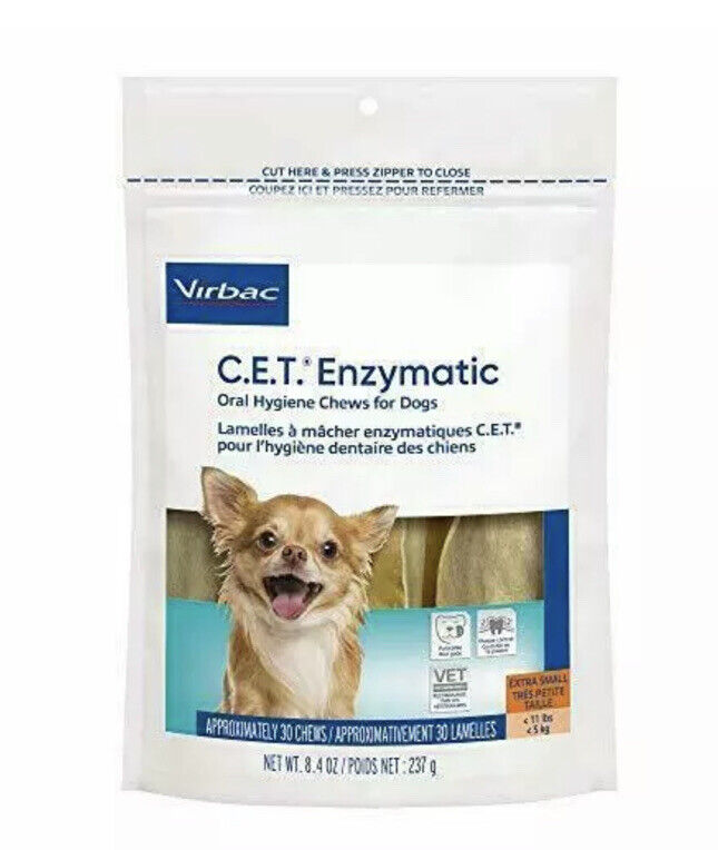 Virbac C.E.T. Enzymatic Oral Hygiene Chews for Dogs Extra Small 