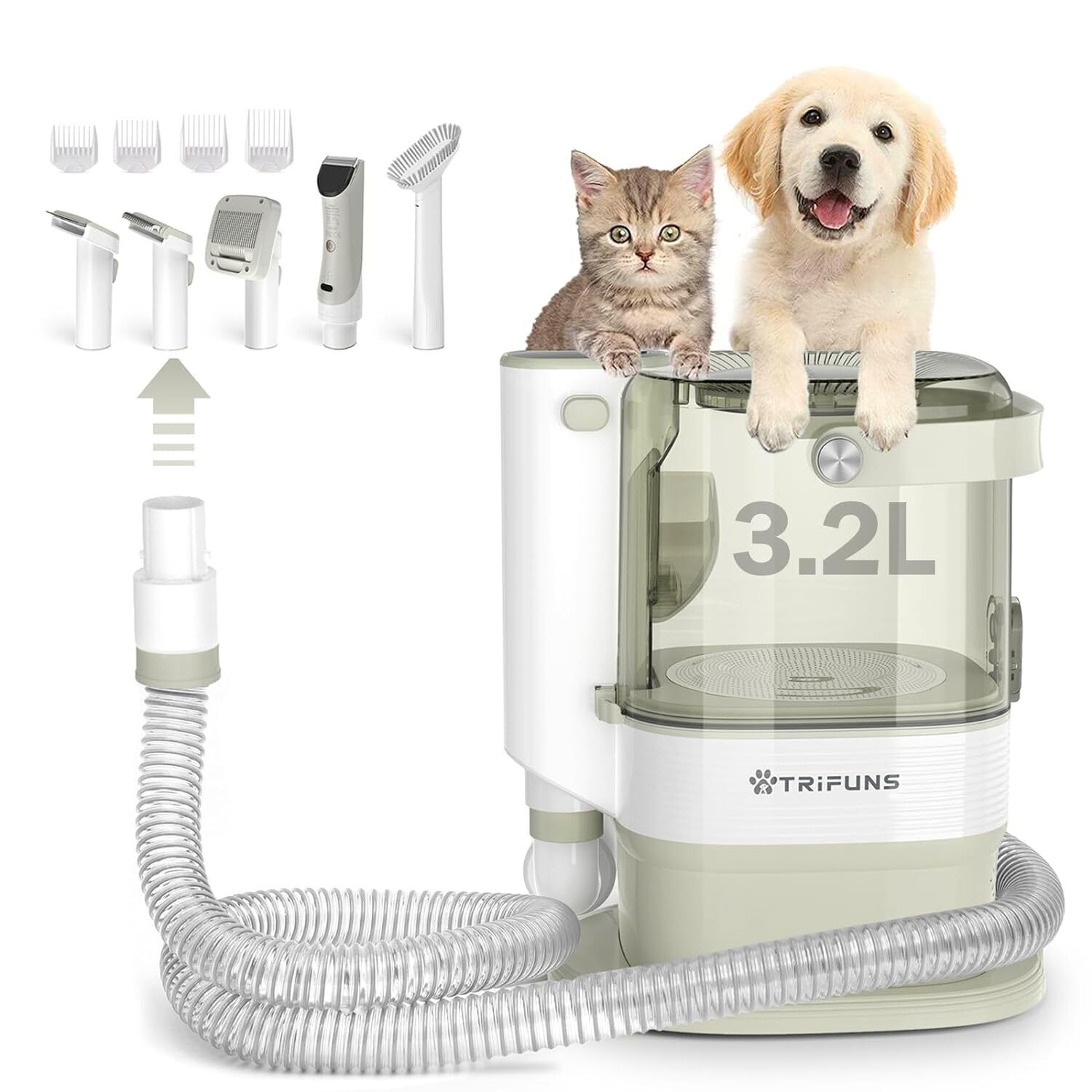 Dog Grooming Vacuum Shedding - Dog Grooming Kit with 6 Proven Tools  Deshedding