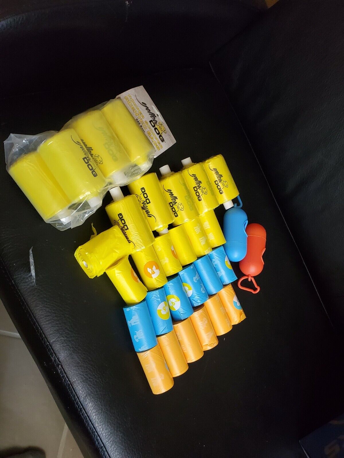 Conair Pro assorted lot of 30 yellow and blue dog pooper scooper replacement bag