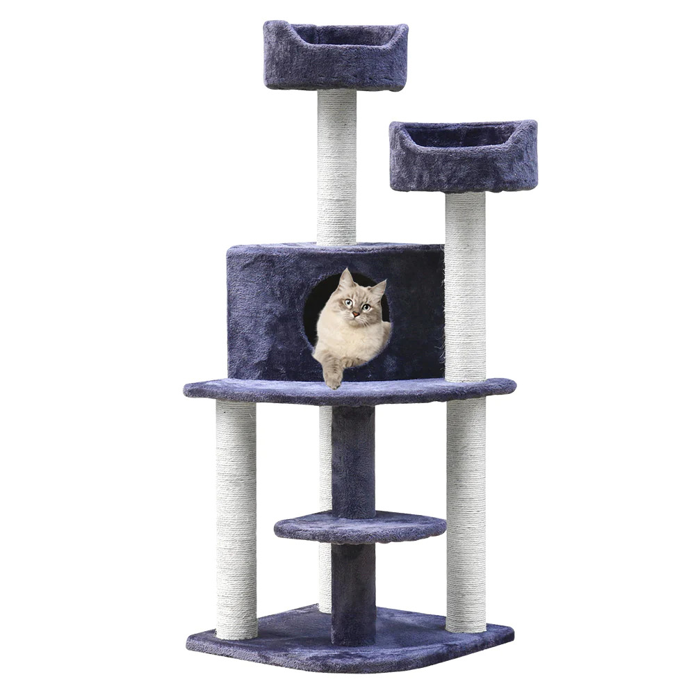 NNEDSZ Cat Tree 126cm Trees Scratching Post Scratcher Tower Condo House Furnitur