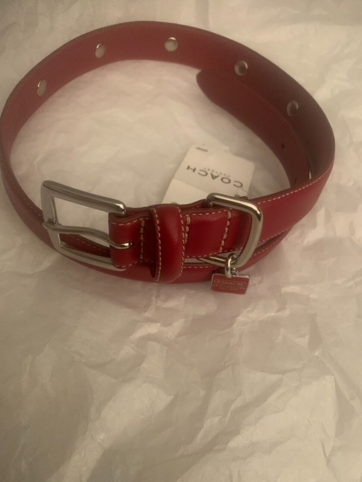 New w/Tags Coach Red Grommet Dog Collar size XL 8848 Below $350 Size XL 22\