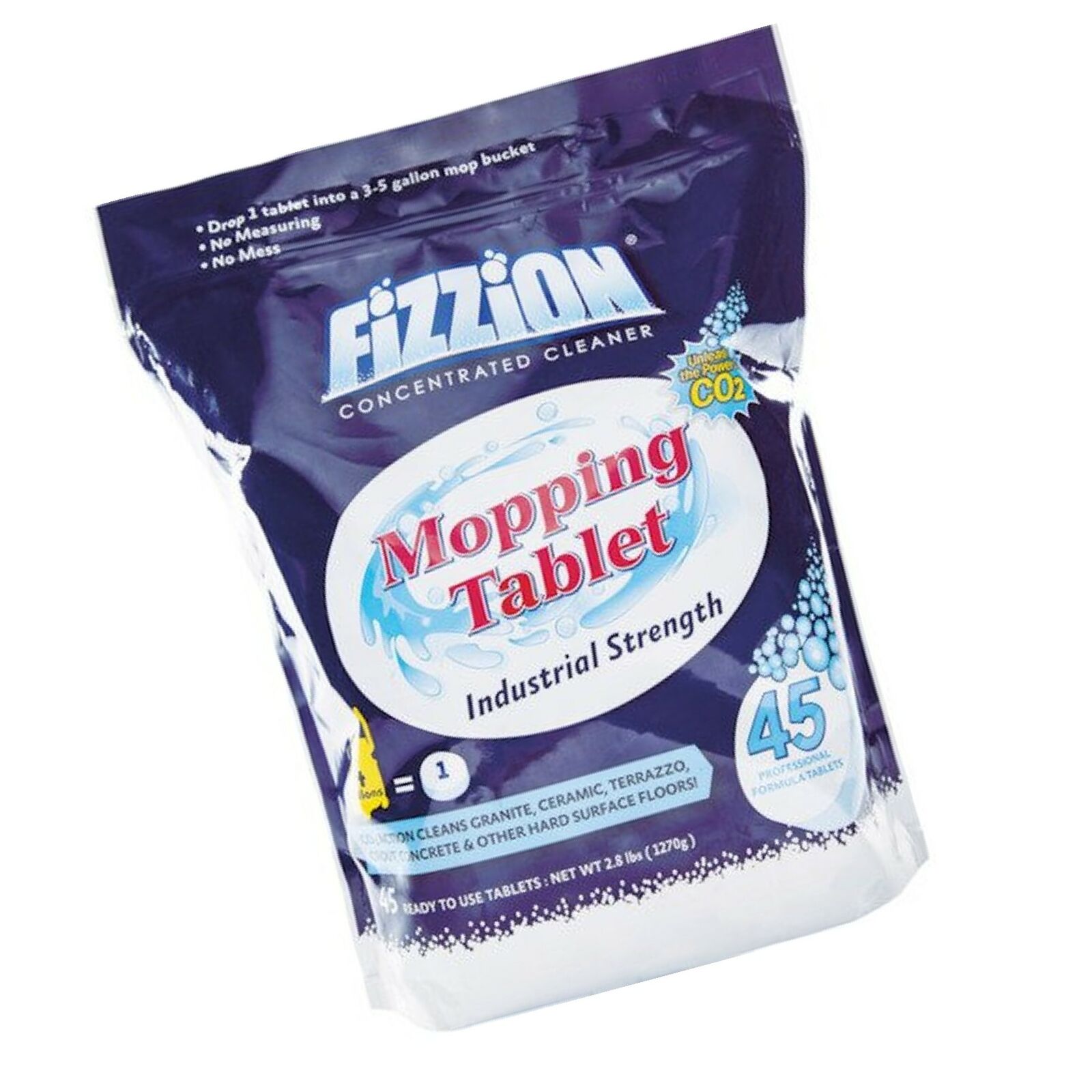 Fizzion Drop and Mop Pail Odor and Stain Remover for Pets, 45 Tablets