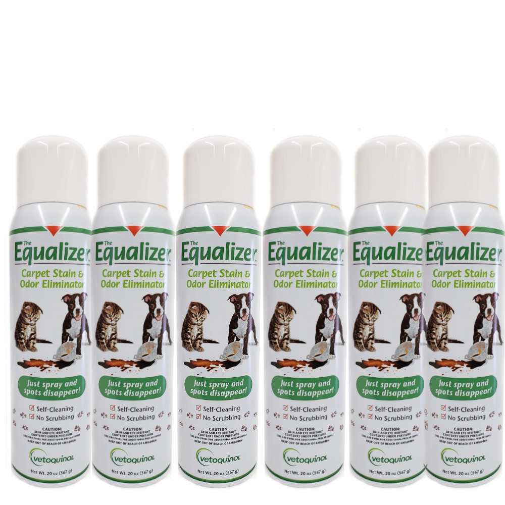 Equalizer Carpet Stain & Odor Remover 20oz Aerosol By Vetoquinol (6 pack/cans)