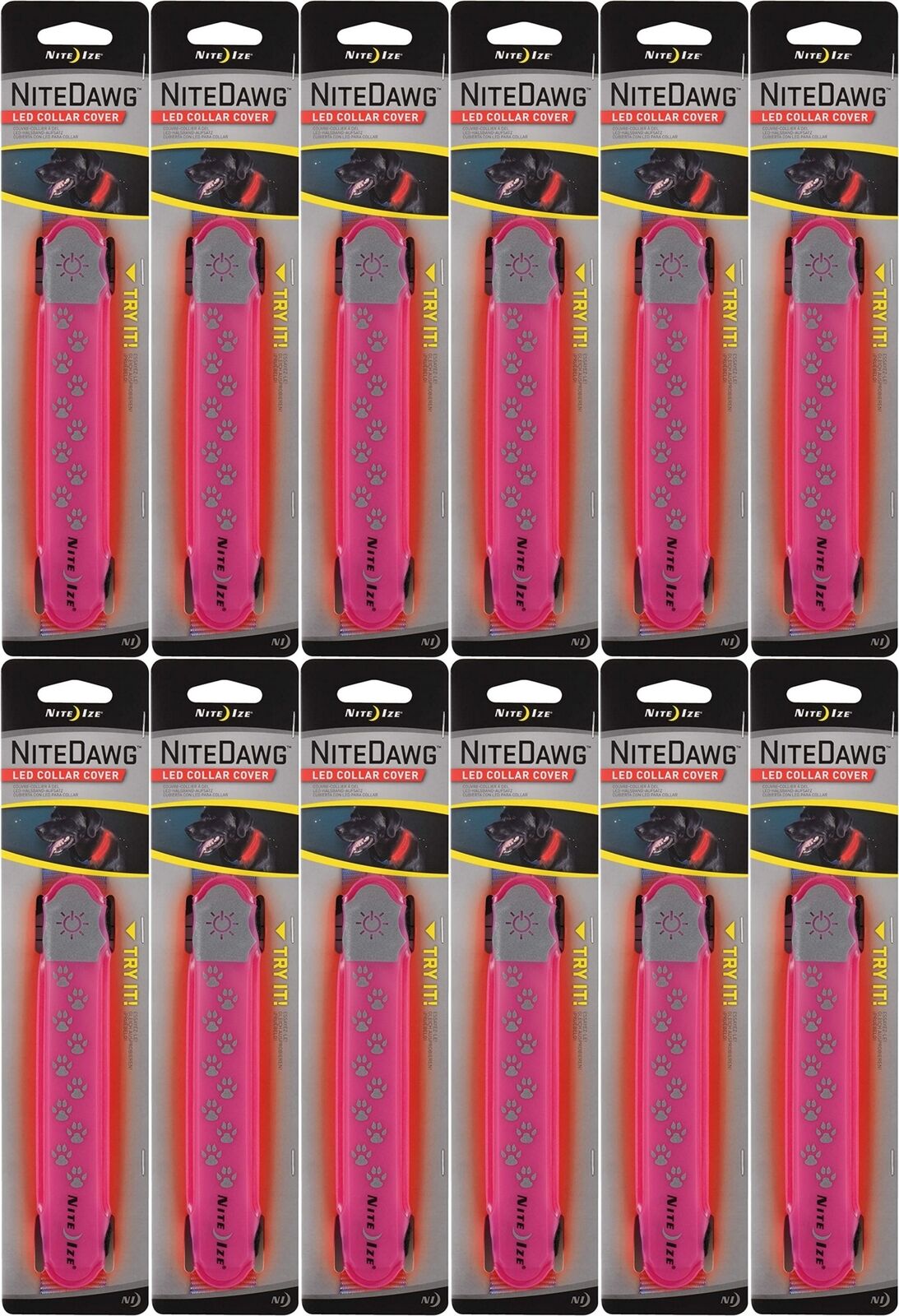 Nite Ize NiteDog LED Collar Cover - Pink (12-Pack)