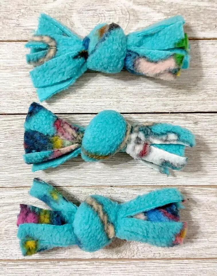 cat catnip bow pet toy  treat fleece 3 piece set  handmade