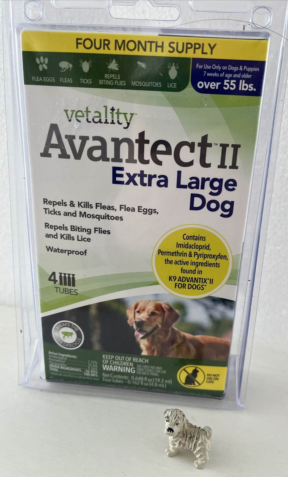 Vetality Avantect II Extra Large Dog / 4 Doses / Flea & Tick Remedy 55 Lbs NEW