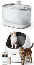 Bundle of  Cat Water Fountain +  Automatic Litter Box, Wireless Pump Cat Fountai picture