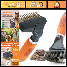 Dematting Comb & Undercoat Rake Set, Double-Sided Deshedding Brush for Pets, Gro picture