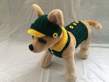 Knit Vest and Visor Hat for Small Dog Size XXS XS S Nice Gift picture