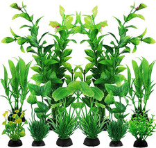 Pietypet Fish Tank Accessories Green Plants, 10Pcs Green Fish Tank Decorations, picture