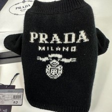 Prada Wool/Cashmere Black Dog Sweater Dog Wear W/Box Tag Unused V7 picture