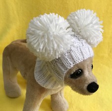 pet clothes for small dogs Knit Snow Hat with Big Pom Poms picture