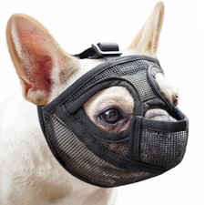 Short Snout Dog Muzzle For French Bulldog Soft Mesh Full Pant Prevent Biting picture