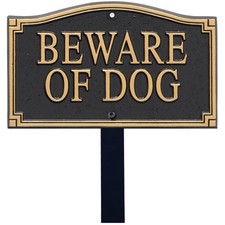 Aluminum Yard Sign Beware of Dog 5.75