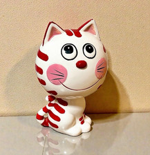 Vintage Showa Retro Cat Figurine Ceramic by Rune Naito Piggy Bank Plug Missing picture