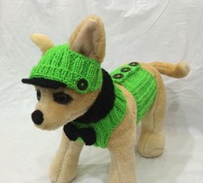 Knit Vest and Visor Hat for Small Dog Size XXS XS S Nice Gift picture