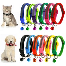 Pet Dog Cat Reflective Collar Flashing Night Bell Light Up Nylon Safety Collar picture