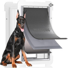3-Flap Dog Door for Wall, Energy-Efficient Insulated Pet Door for Wall, Aluminum picture