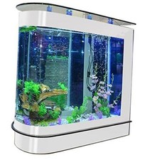 124Gal LED Aquarium Kit Upright Fish Tank Large Glass Fishbowl Glsaa Bar for picture