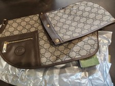 Gucci GG Supreme Pet Rain Coat Hooded XS Brown Waterproof Auth picture