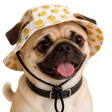 Dog Bucket Hat with Ear Holes Adjustment Summer Beach Visor Sunscreen Cap Sui... picture