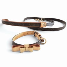 Louis Vuitton Baxter XS Dog Collar Ribbon Bow No metal plate M58073 CV0150 Used picture