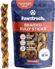 Natural 12” Braided Bully Sticks for Dogs - Tough, Long-Lasting, Rawhide-Free, L picture