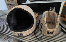 Burberry London Nova Check Plaid Cotton Purse Tote Small Dog Carrier Bag picture