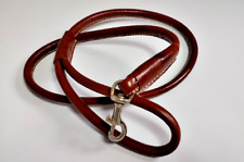 Rolled Round Dog Leather Show Slip Lead collar Leash  Brown whole sale Pack of 5 picture