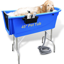 Elevated Pet Dog Bathtub Grooming Station Wash Indoor Outdoor Shampoo Holder LG picture