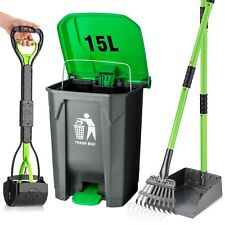 Pooper Scooper Set, Dog Poop Trash Can for Outdoors with 20 Waste Bags, 15 Li... picture