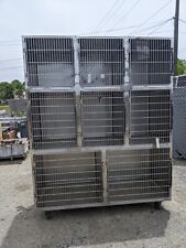 8 Unit Veterinary Dog Cat Animal Cage Kennel Commercial Stainless Steel CAN SHIP picture