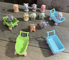 Zhu Zhu BABIES Flocked Hamster Tots Pets Adorable + BABY Stroller Lot Of 15 picture