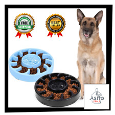 Large Dog Slow Feeder Bowl - Prevent Bloat - 2-Pack (Black+Blue) picture