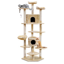 NNEDSZ Cat Tree 203cm Trees Scratching Post Scratcher Tower Condo House Furnitur picture