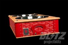 MAISON GOYARD RED EDMOND DOUBLE PET BOWL RED TAN CAT DOG TRUNK EXTREMELY RARE picture