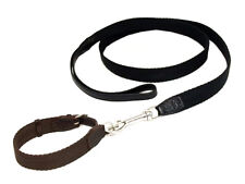 HERMES for Dog Collar Lead 2 Point Set Black / Brown ,Canvas / Leather  picture