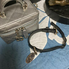 CHANEL Dog Tag Collar Black Silver Hardware 29 cm picture