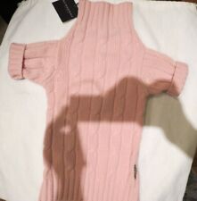 RARE NWT AUTHENTIC BURBERRY LONDON PINK 100% CASHMERE DOG SWEATER COAT MEDIUM picture