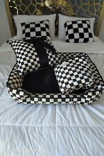 Neiman Marcus New Mackenzie Childs Dog 3 pc Set Bed Pillow Blanket Ret. $468.00 picture