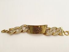 JUICY COUTURE I.D. Bracelet Dog Collar Doggy Couture Gold BLING Rhinestones NEW picture