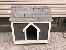 Custom Built Large Dog House -Animal Shelter Rot Proof Base -Gray with White Tri picture