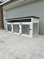 Triple Dog Crate Furniture | Dog Kennel Furniture | Wooden Triple Dog Crate picture