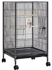 Large Wrought Iron Play Top Birds Cage Rolling Stand Parrots Conure  Cockatiel picture