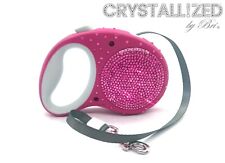 CRYSTALLIZED Dog Leash w/Genuine Crystals Retractable Any Size Any Color Bling picture