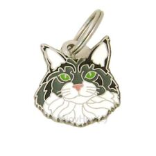 Cat name ID Tag,  Maine coon cat, Personalized, Engraved, Handmade, Charm picture