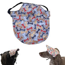 Dog Hat XS S M L XL Grey Bones - Adjustable Puppy Pet Cap Visor Sun Protection picture