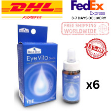 6x 20ml BLUE BAY Eye Vita (VET) Drops for Cats and Dogs Tears Stain Remover picture